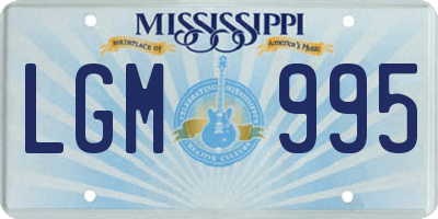 MS license plate LGM995