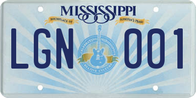 MS license plate LGN001