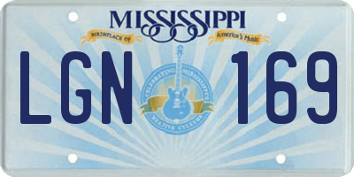 MS license plate LGN169