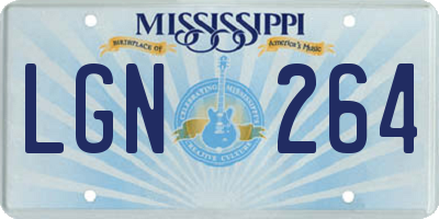 MS license plate LGN264