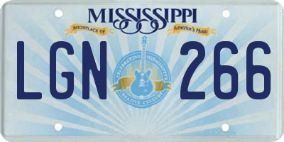 MS license plate LGN266