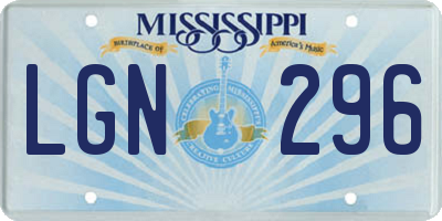 MS license plate LGN296