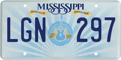 MS license plate LGN297