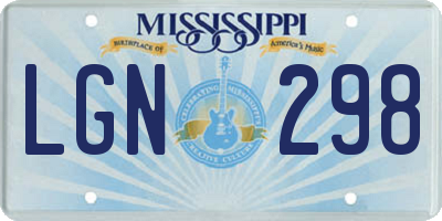 MS license plate LGN298