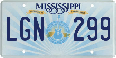 MS license plate LGN299