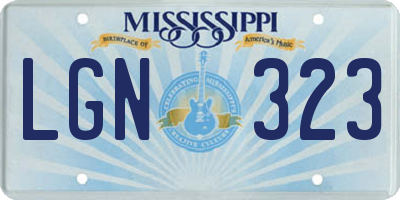 MS license plate LGN323