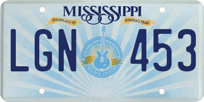 MS license plate LGN453