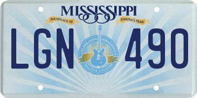 MS license plate LGN490