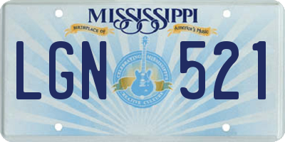 MS license plate LGN521