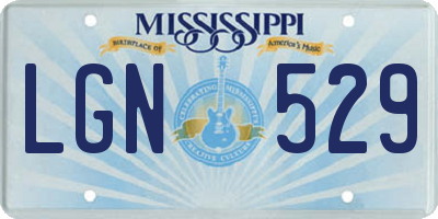 MS license plate LGN529