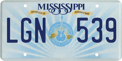 MS license plate LGN539