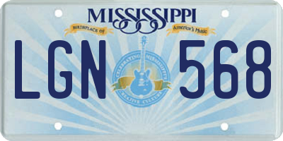 MS license plate LGN568