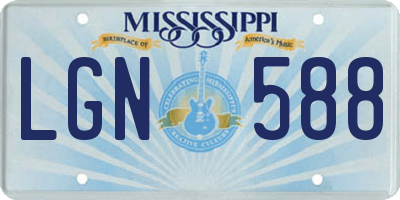 MS license plate LGN588