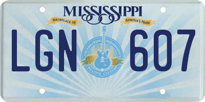 MS license plate LGN607