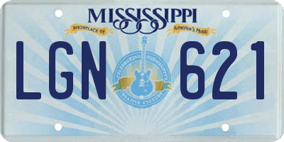 MS license plate LGN621