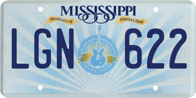 MS license plate LGN622