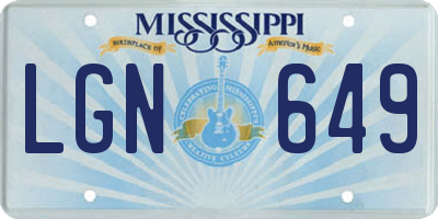 MS license plate LGN649