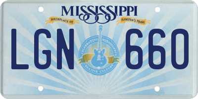MS license plate LGN660