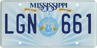 MS license plate LGN661