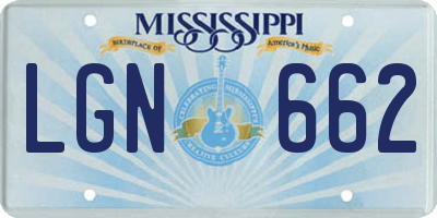 MS license plate LGN662
