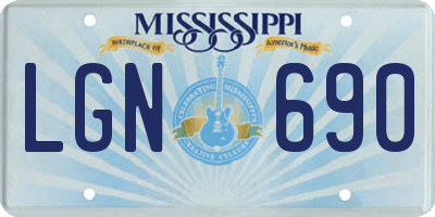 MS license plate LGN690