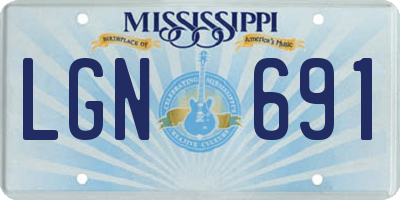 MS license plate LGN691