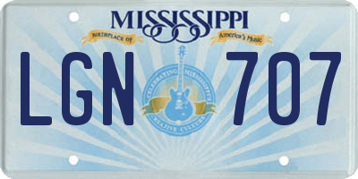 MS license plate LGN707