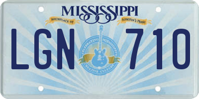 MS license plate LGN710