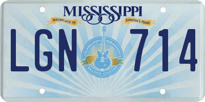 MS license plate LGN714