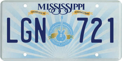 MS license plate LGN721