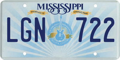 MS license plate LGN722