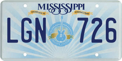 MS license plate LGN726