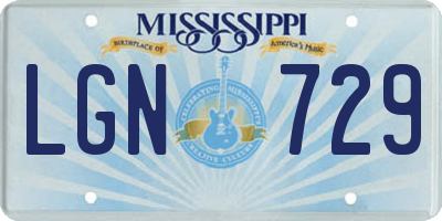MS license plate LGN729