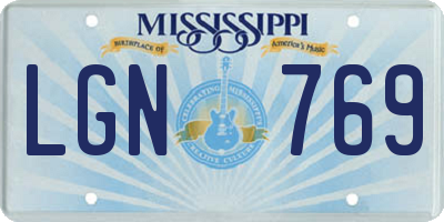 MS license plate LGN769