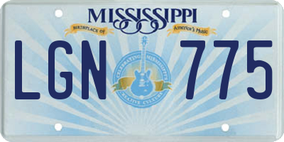 MS license plate LGN775