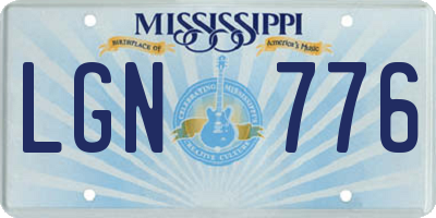 MS license plate LGN776