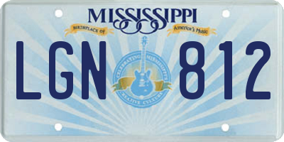 MS license plate LGN812