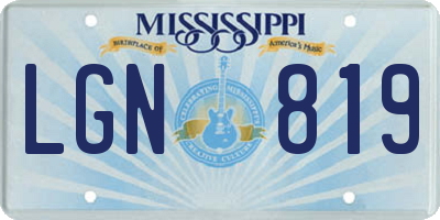 MS license plate LGN819