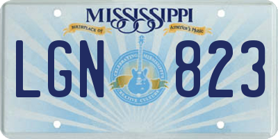 MS license plate LGN823