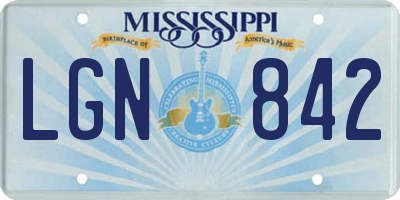 MS license plate LGN842