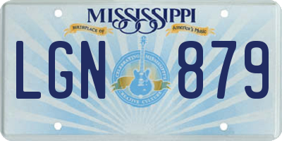 MS license plate LGN879