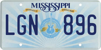 MS license plate LGN896
