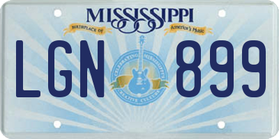 MS license plate LGN899