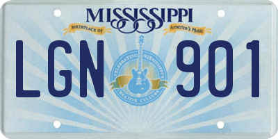 MS license plate LGN901