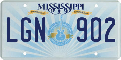 MS license plate LGN902