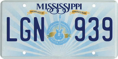 MS license plate LGN939