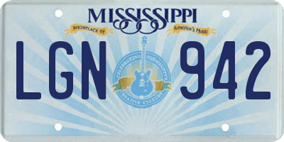 MS license plate LGN942