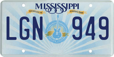 MS license plate LGN949
