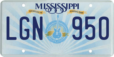 MS license plate LGN950