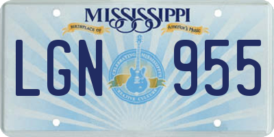 MS license plate LGN955